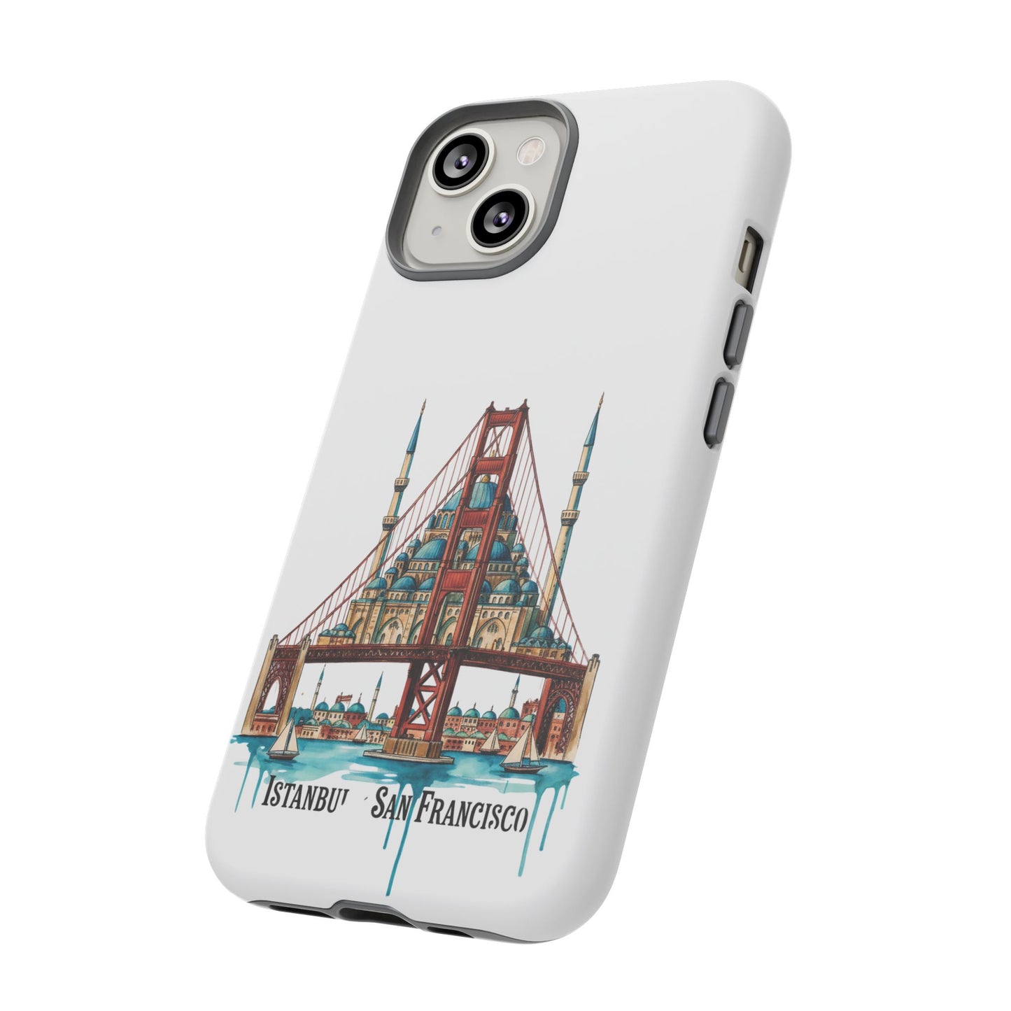 City Bridge Phone Case — Istanbul × San Francisco Illustrated Travel Design