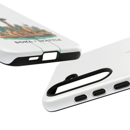 Coque de téléphone résistante Doha x Seattle Skyline — Protection pour téléphone inspirée de la ville