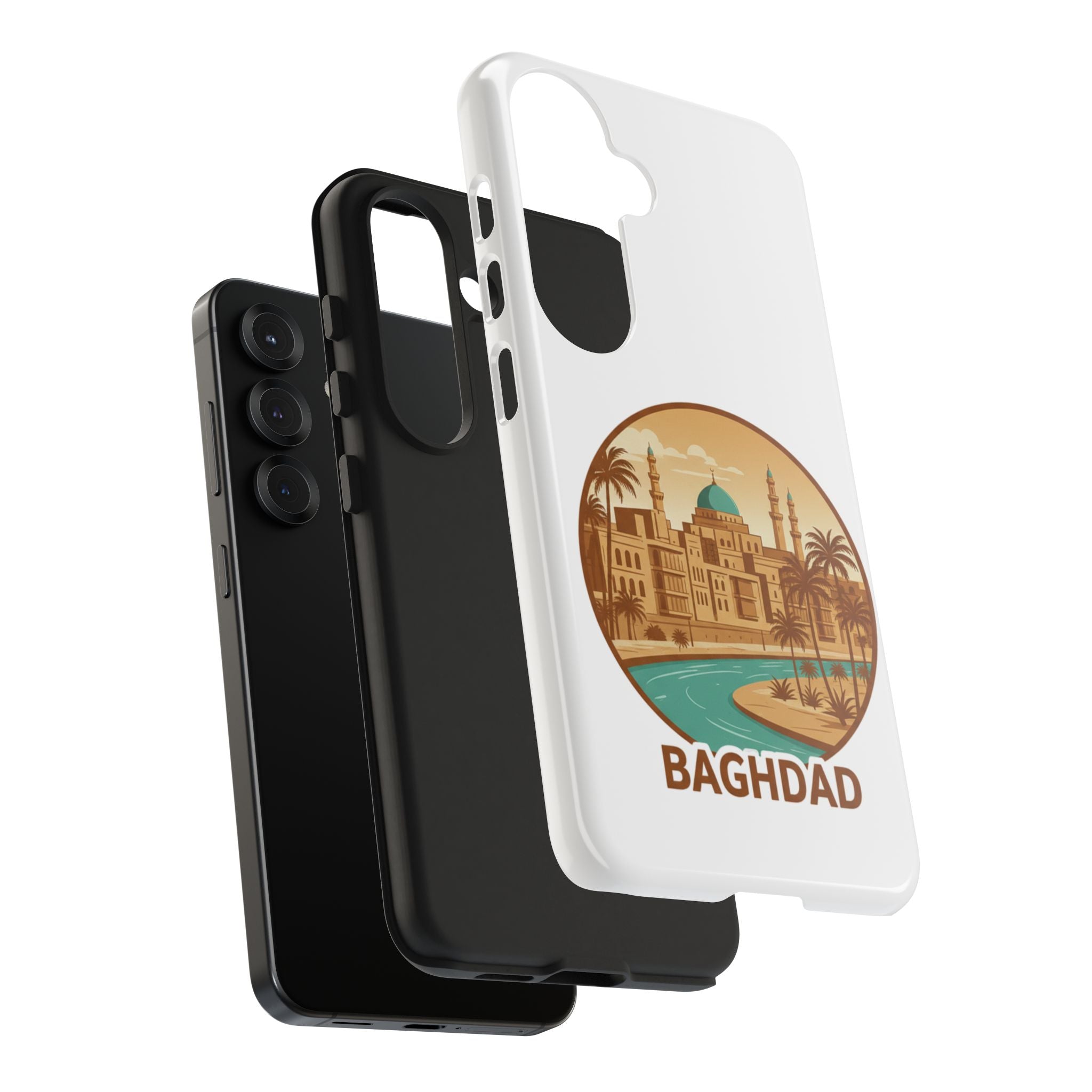 Baghdad Illustrated Tough Phone Case — Vintage Middle East Cityscape Protective Cover