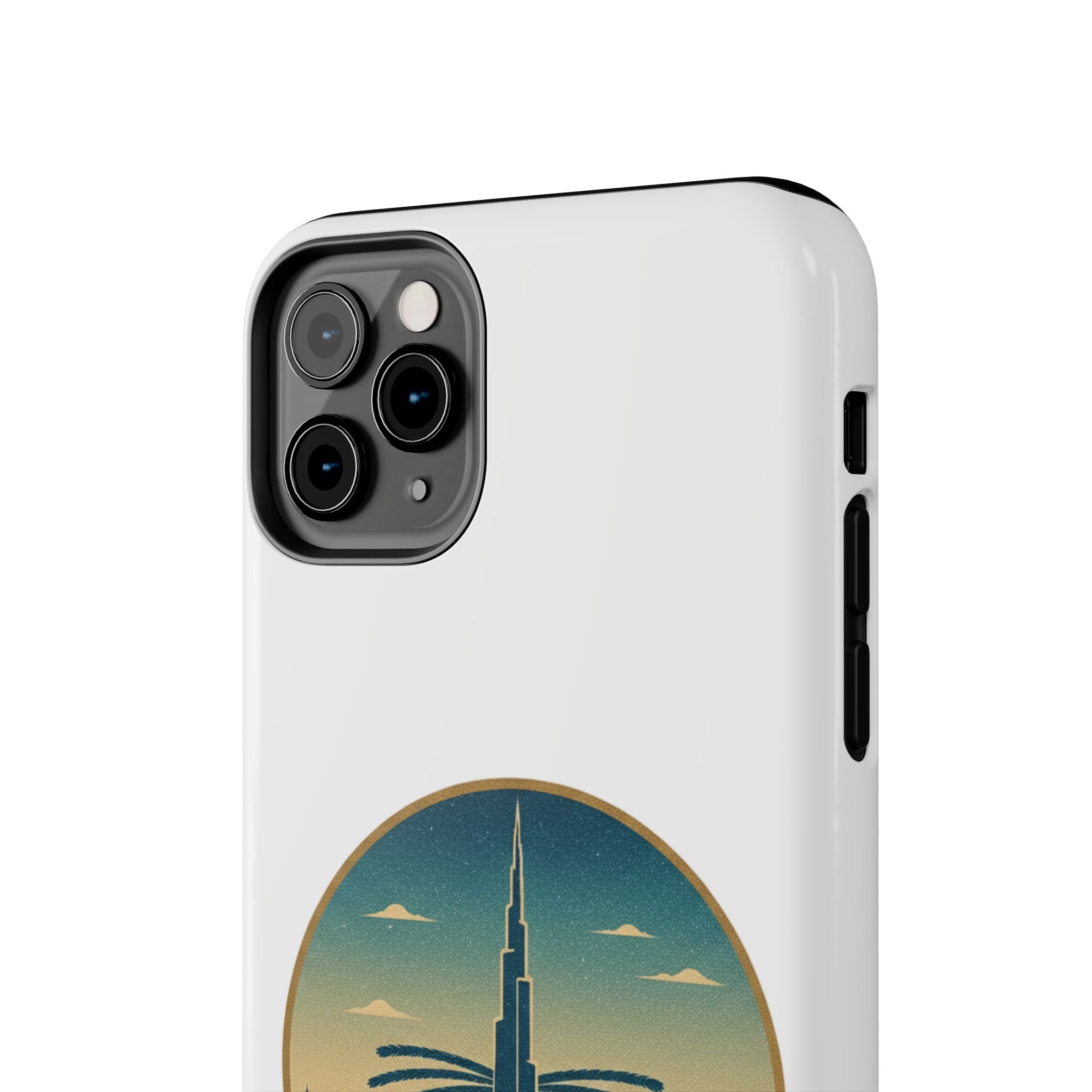 Dubai Skyline Tough Phone Case — Retro Desert Palm Travel Phone Cover
