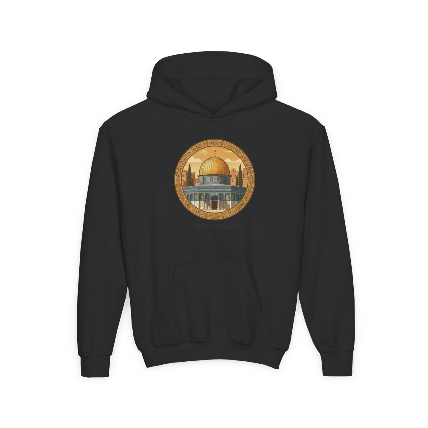 Jerusalem Dome Youth Hoodie – Vintage Dome of the Rock Graphic