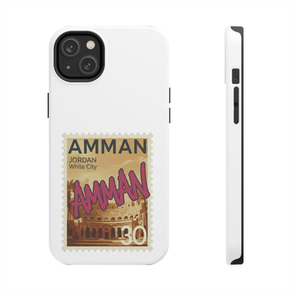 Amman Stamp Tough Phone Case — Jordan Travel Vintage Postage Design