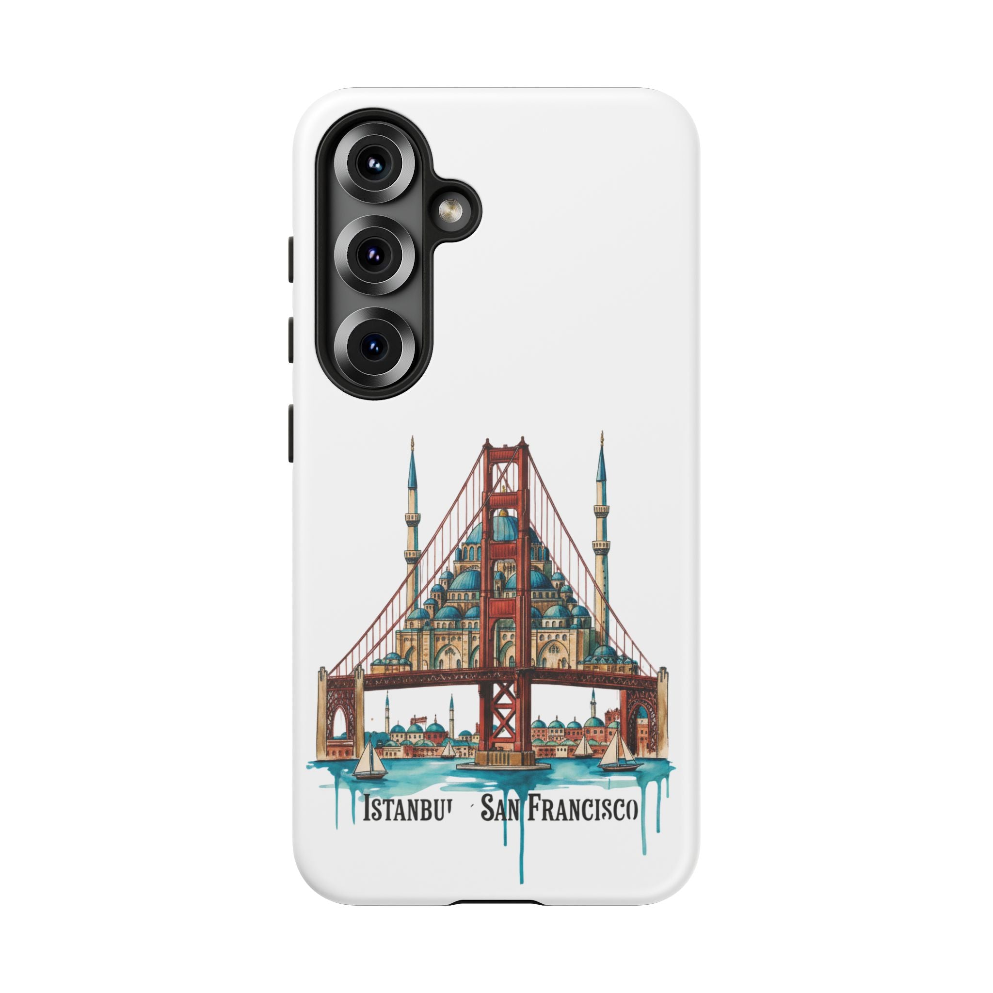 City Bridge Phone Case — Istanbul × San Francisco Illustrated Travel Design