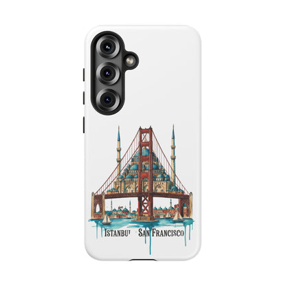 City Bridge Phone Case — Istanbul × San Francisco Illustrated Travel Design