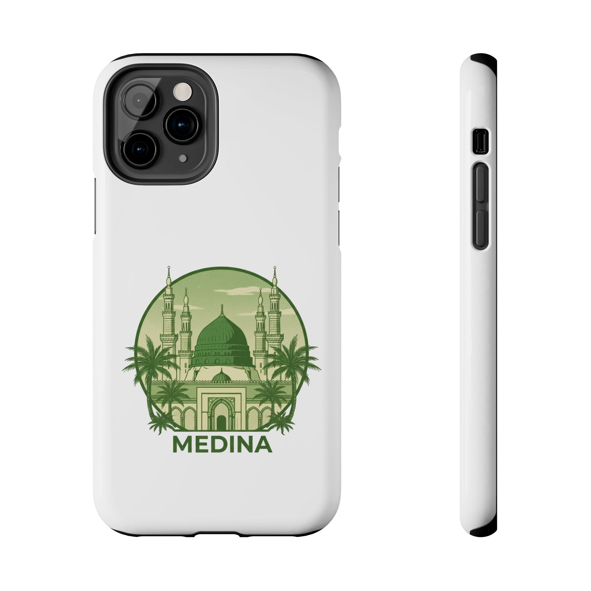 Medina Mosque Tough Phone Case – Islamic Landmark Green Phone Cover