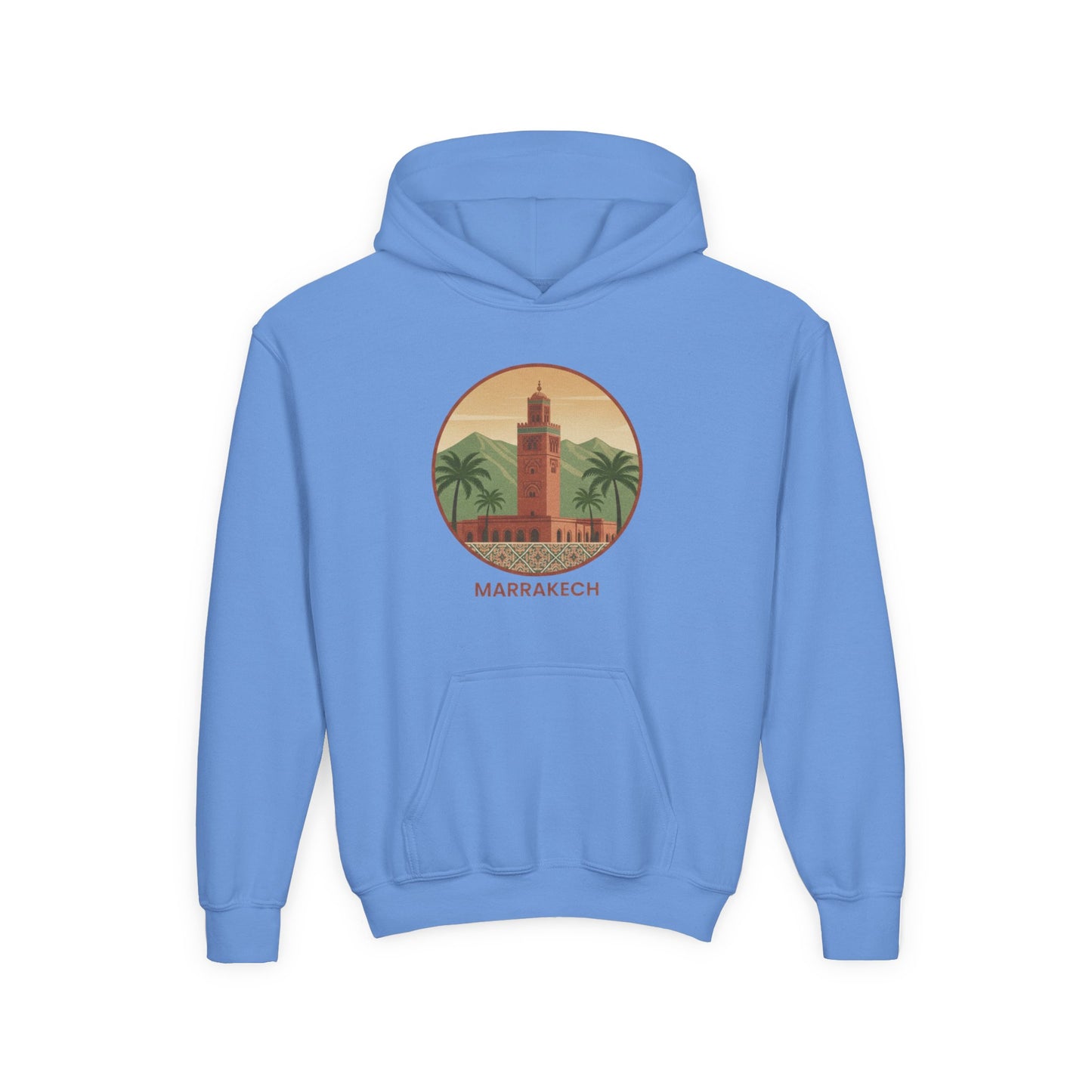 Marrakech Youth Hoodie – Vintage Palm Sunset Travel Sweatshirt