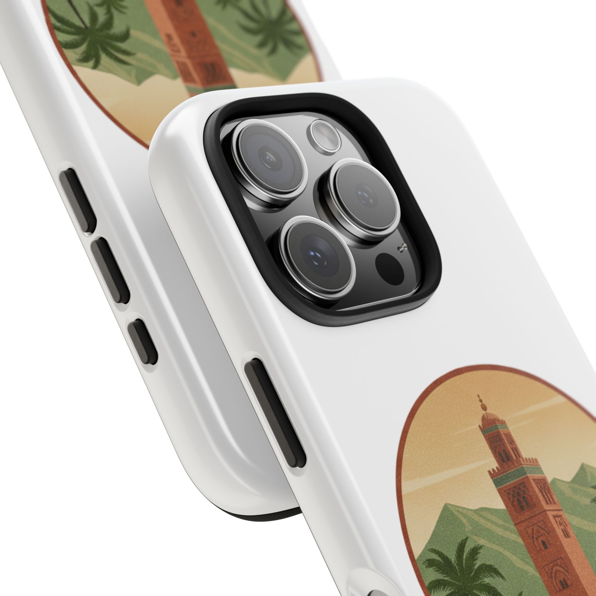 Marrakech Travel Phone Case — Vintage Moroccan Koutoubia Tower Design