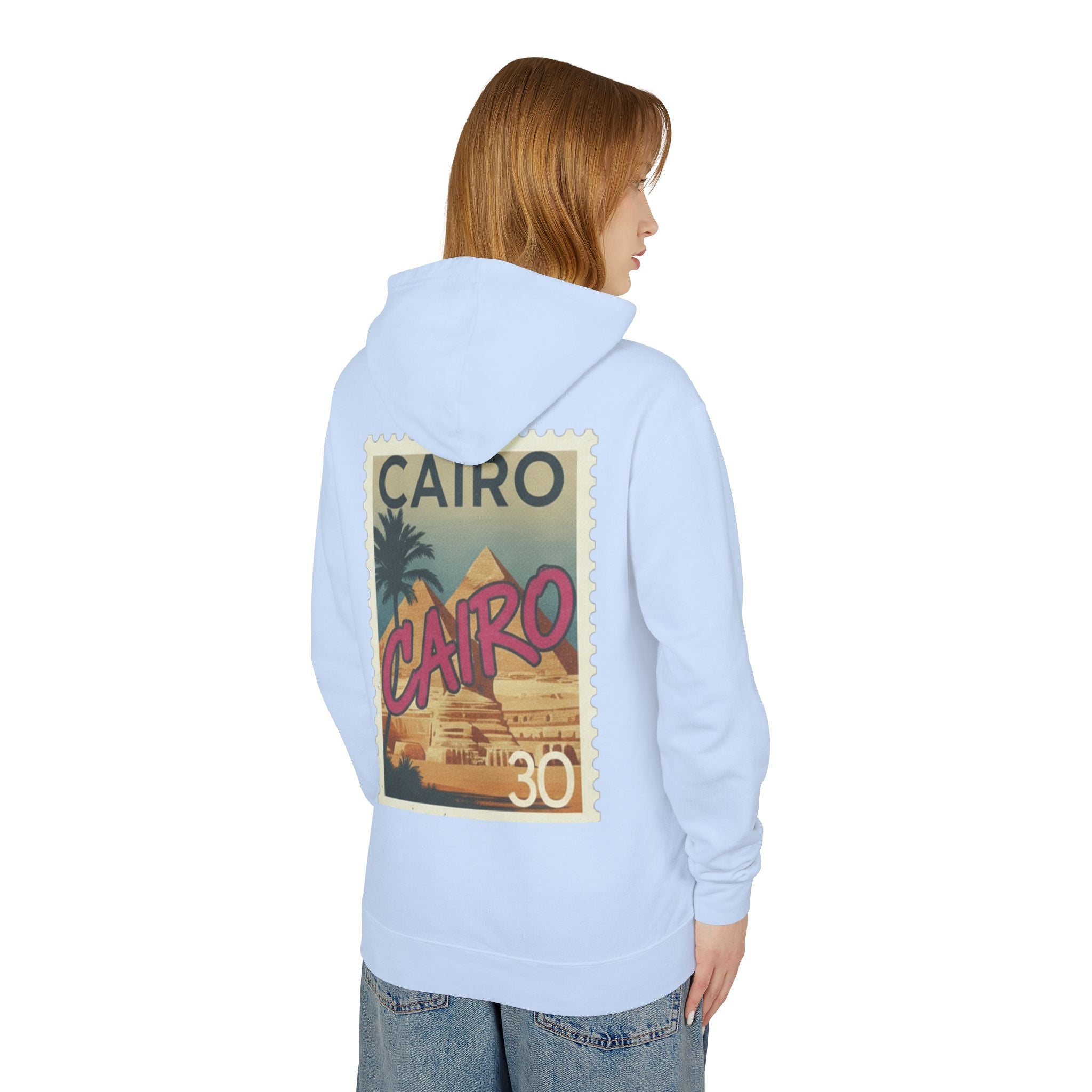 Cairo Vintage Postage Stamp Hoodie — Retro Egypt Travel Sweatshirt