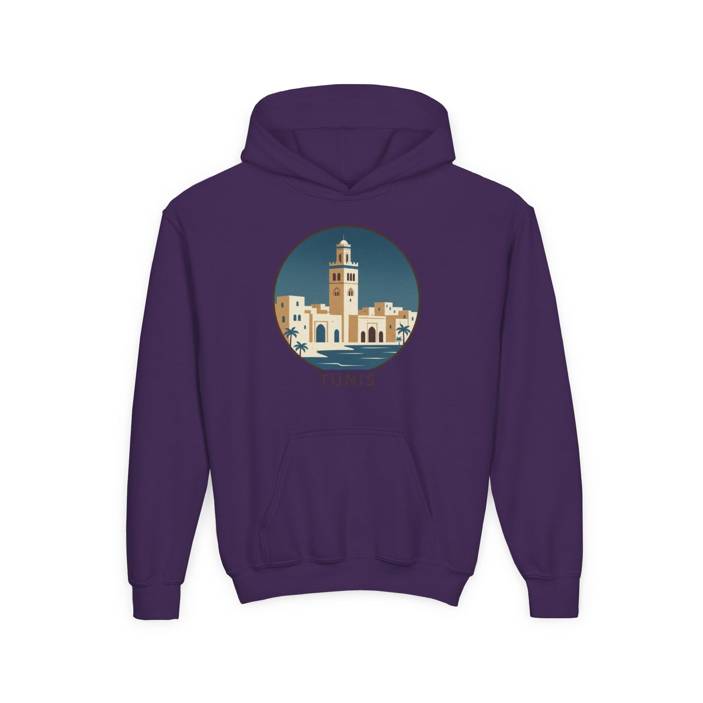 Tunis Youth Hoodie — Retro Tunis Cityscape Sweatshirt