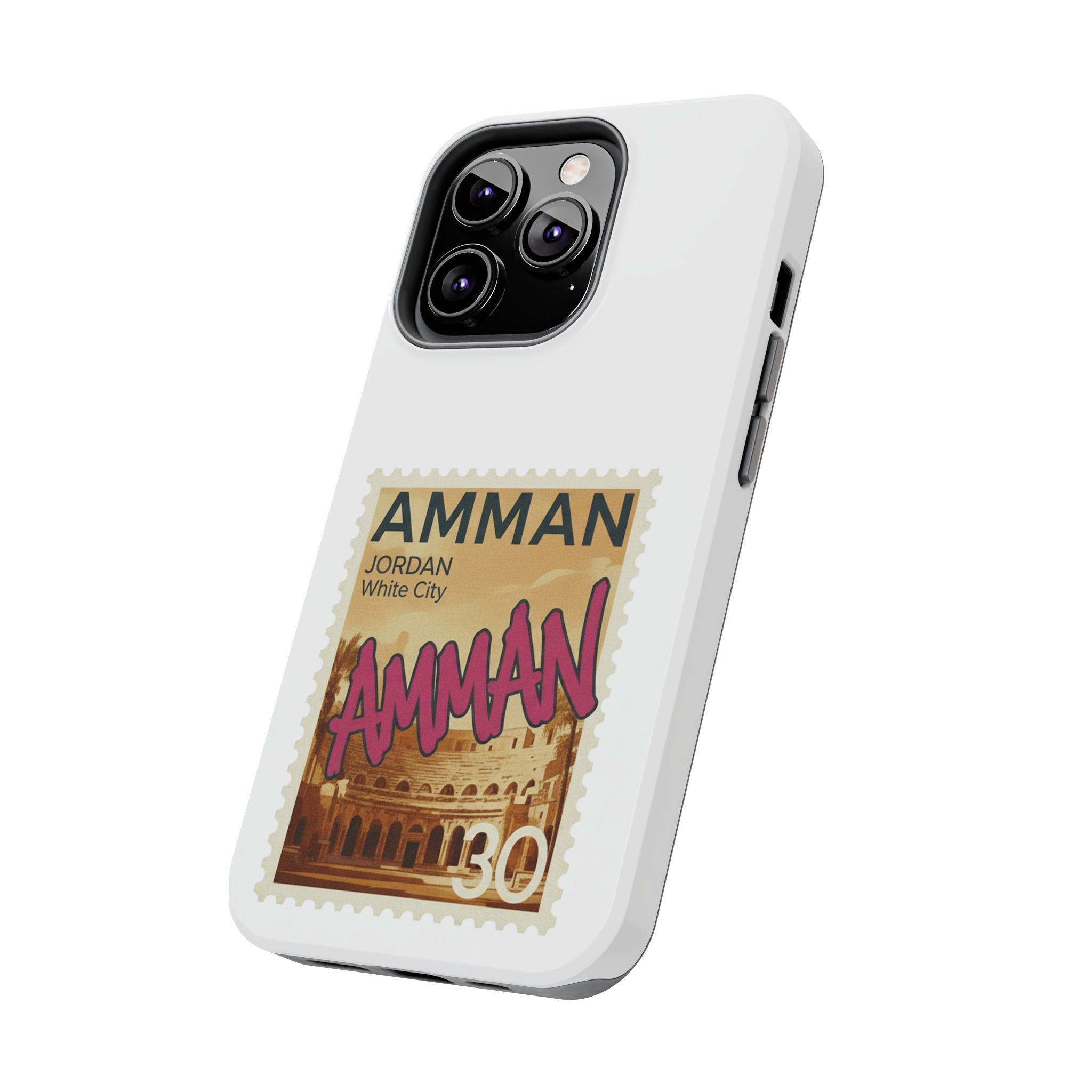 Amman Stamp Tough Phone Case — Jordan Travel Vintage Postage Design