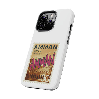 Amman Stamp Tough Phone Case — Jordan Travel Vintage Postage Design
