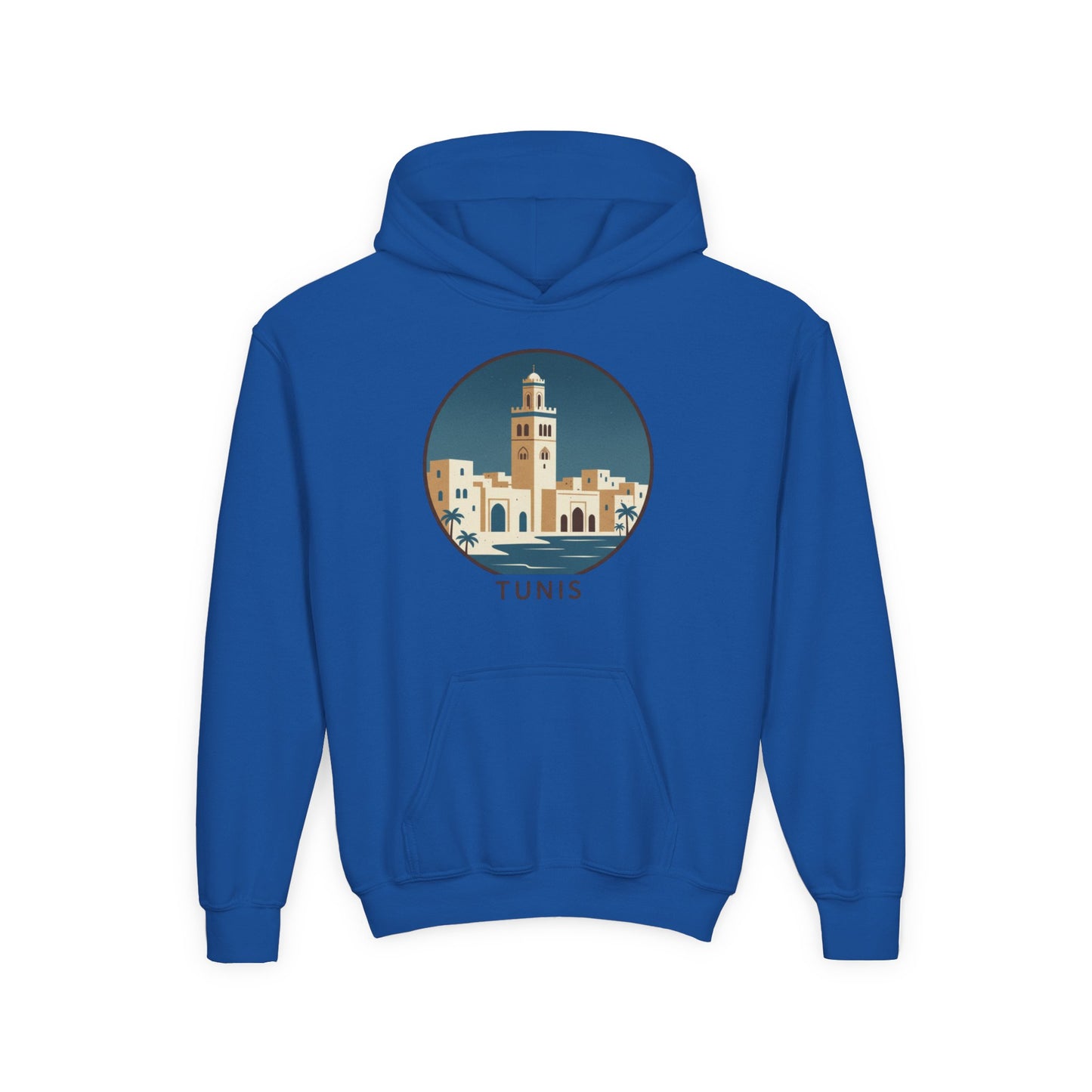 Tunis Youth Hoodie — Retro Tunis Cityscape Sweatshirt