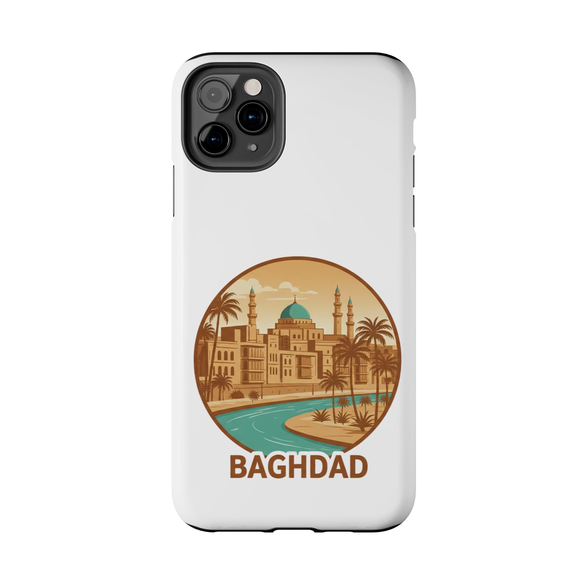 Baghdad Illustrated Tough Phone Case — Vintage Middle East Cityscape Protective Cover