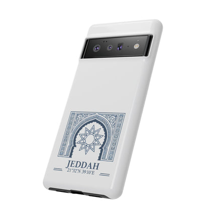 Jeddah Coordinates Phone Case — Blue Islamic Arch Travel Souvenir