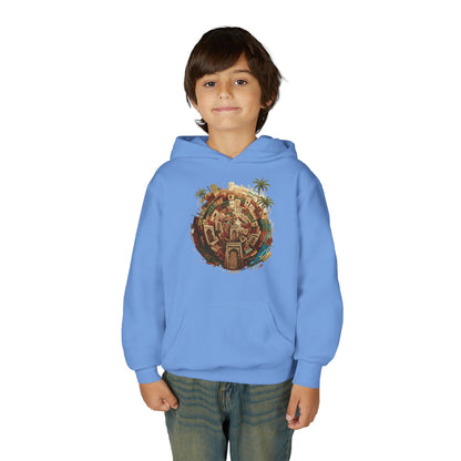 Youth Hoodie — Tropical Mini World Graphic Pullover