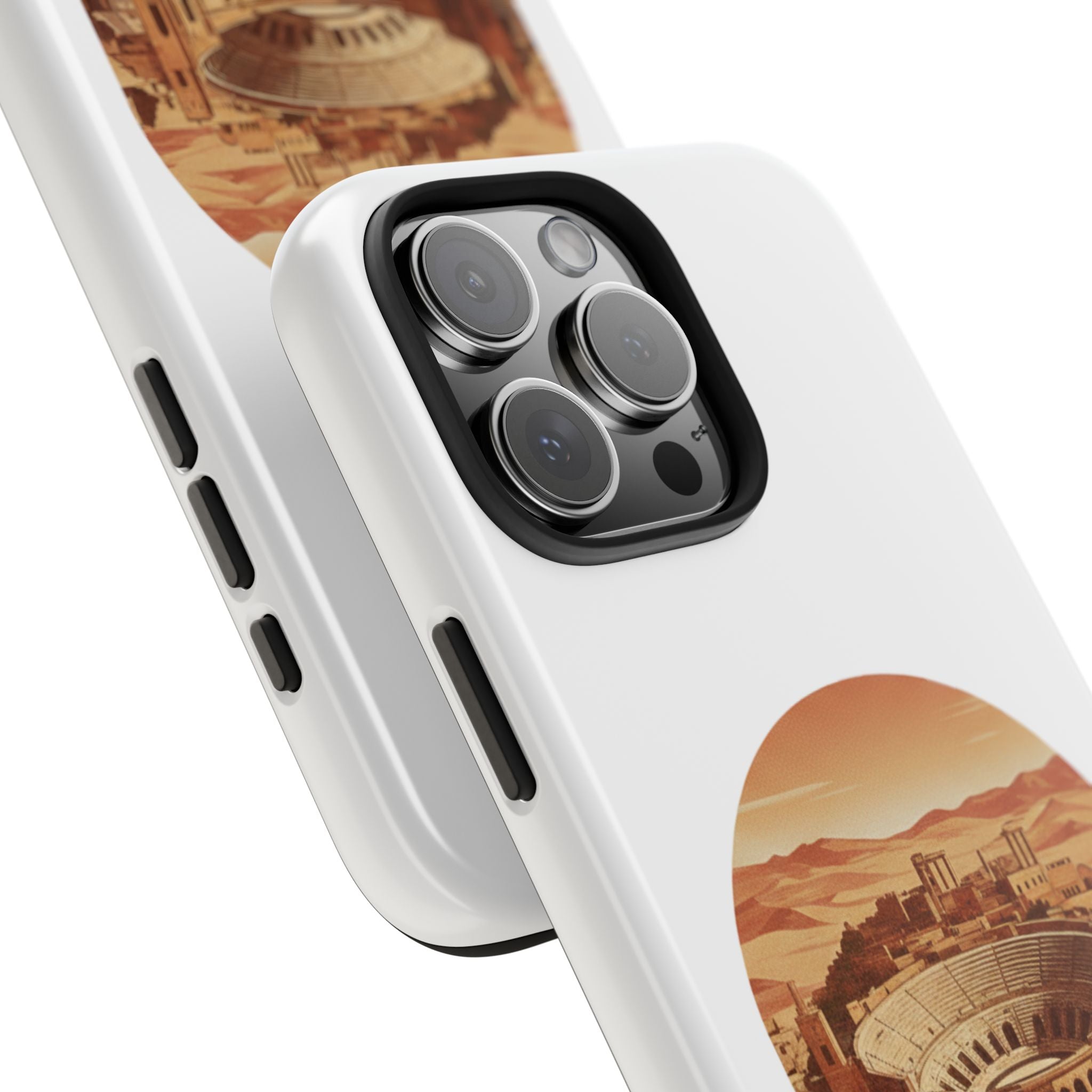 Amman Coliseum Tough Phone Case — Vintage Desert Cityscape Protective Cover