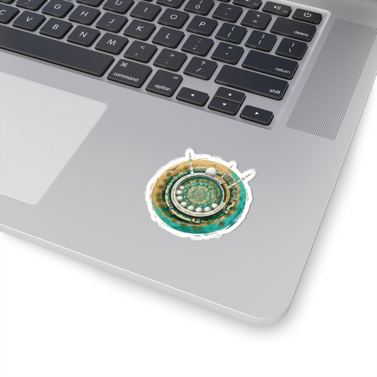 Islamic Mosque Circular Art Sticker — Kiss-Cut Decorative Laptop Sticker