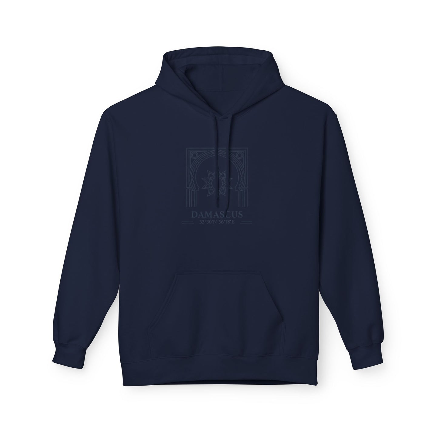 Damascus Heritage Hoodie — Minimal Middle Eastern Motif