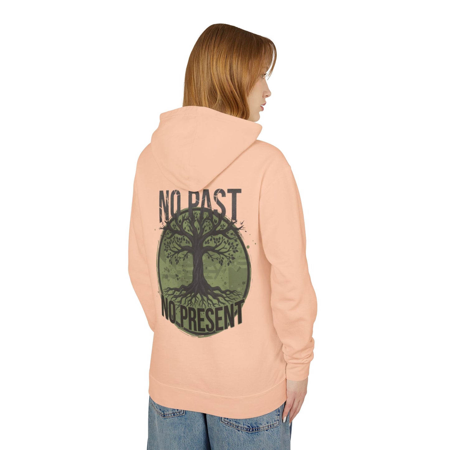 Tree of Roots Hoodie — "No Past No Present" Environmental Graphic Hoodie