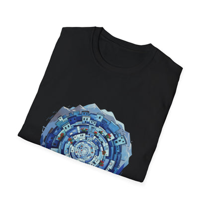Blue Spiral Mandala T-Shirt — Abstract Ocean Vibe Graphic Tee