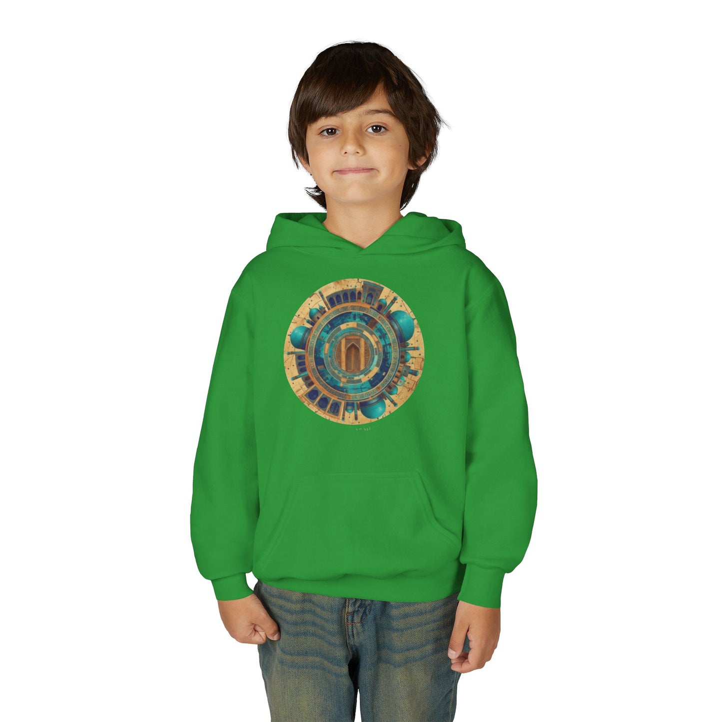 Youth Hoodie with Vintage Aztec Compass Graphic