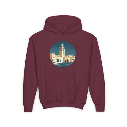 Tunis Youth Hoodie — Retro Tunis Cityscape Sweatshirt