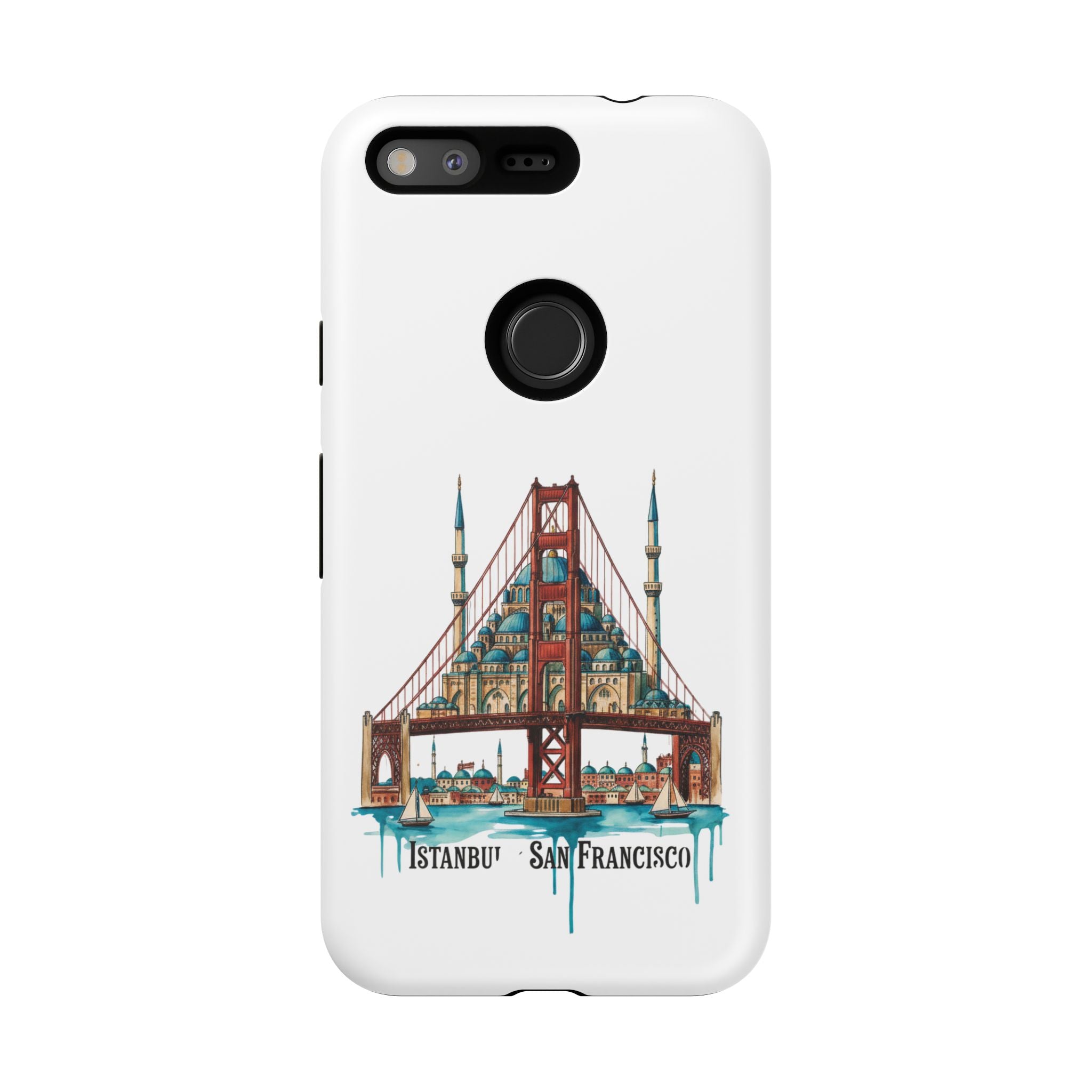 City Bridge Phone Case — Istanbul × San Francisco Illustrated Travel Design