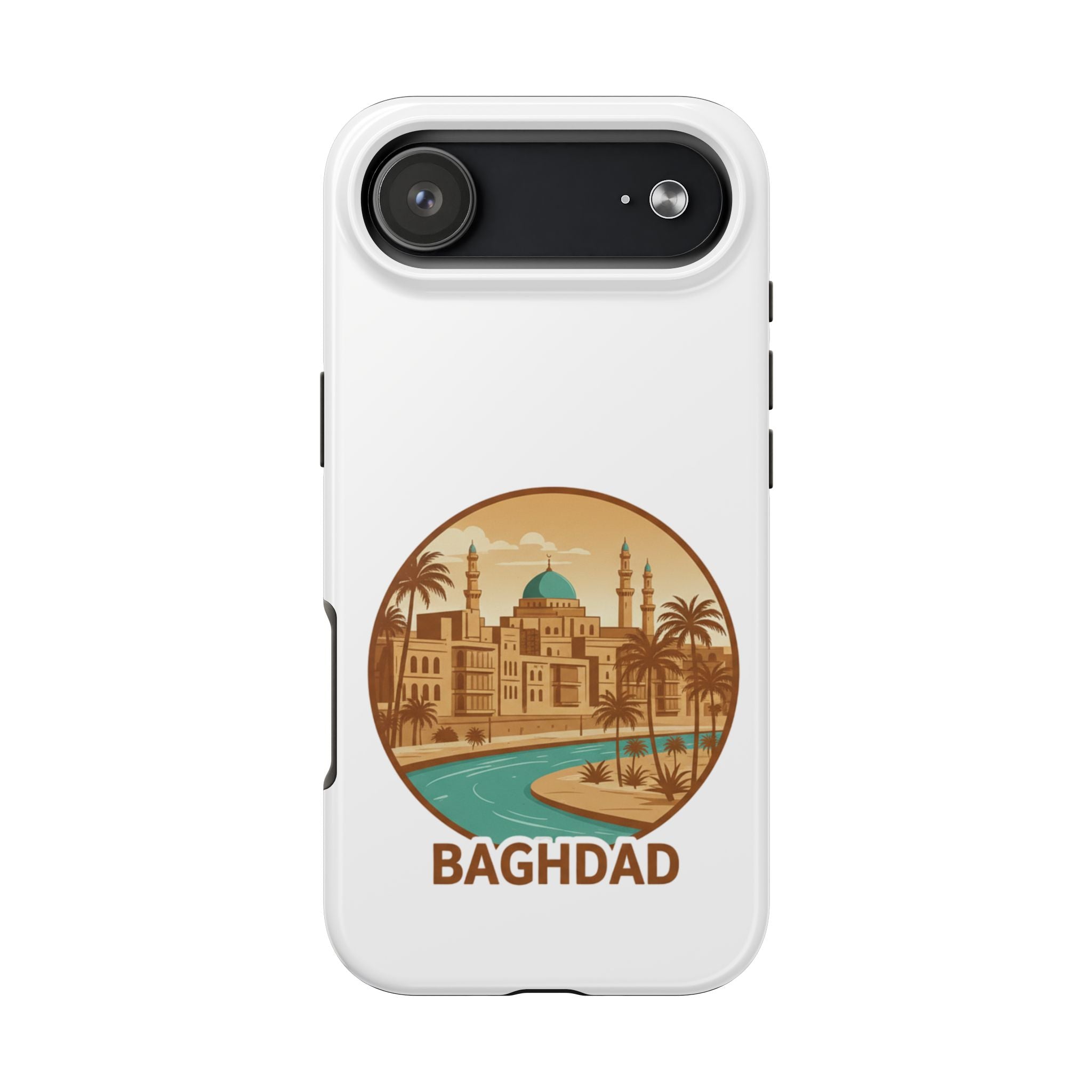 Baghdad Illustrated Tough Phone Case — Vintage Middle East Cityscape Protective Cover