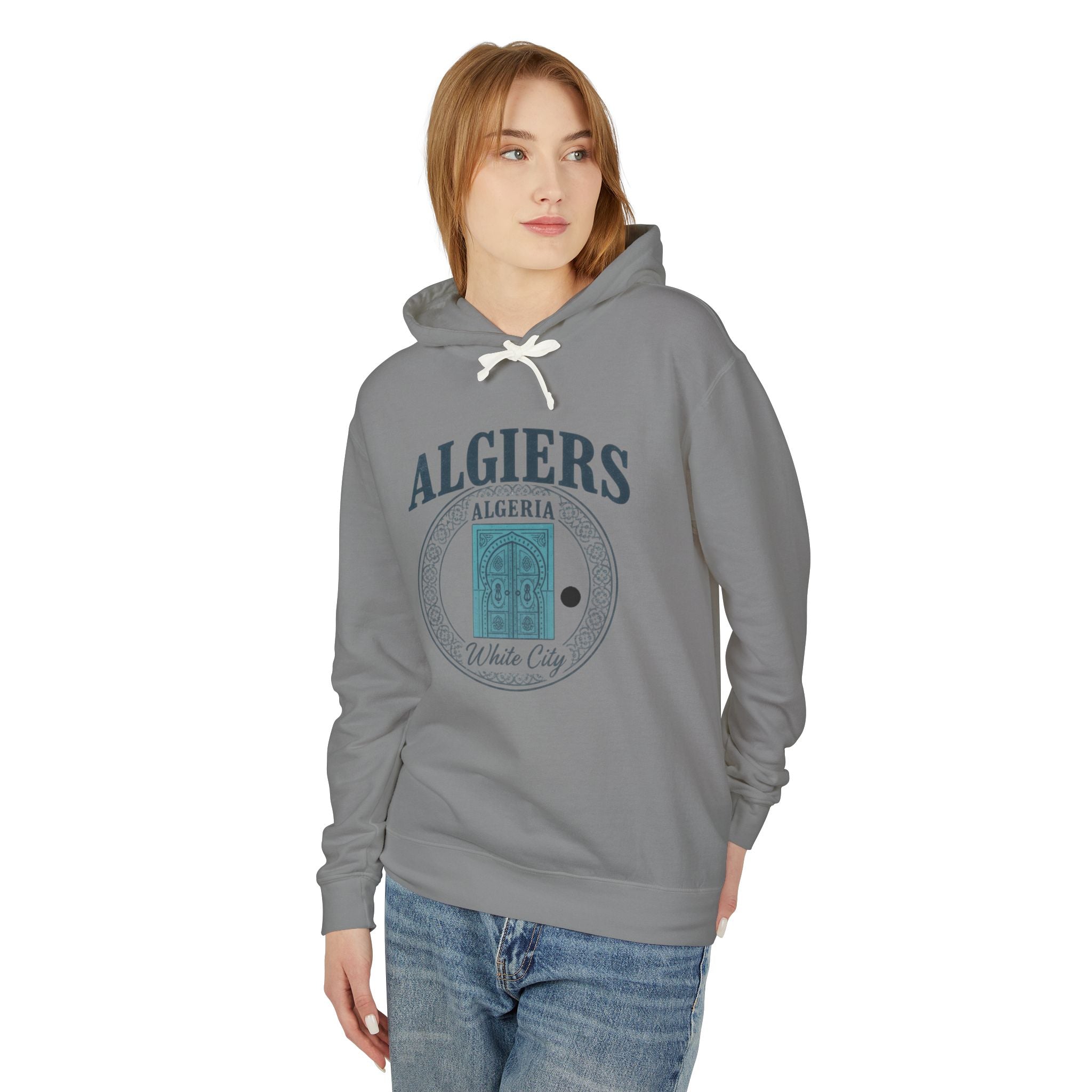 Algiers Algeria Vintage Door Hoodie — White City Travel Sweatshirt