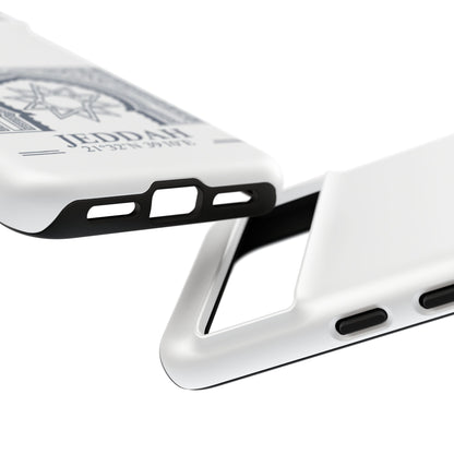 Jeddah Coordinates Phone Case — Arabic Arch Geometric Design