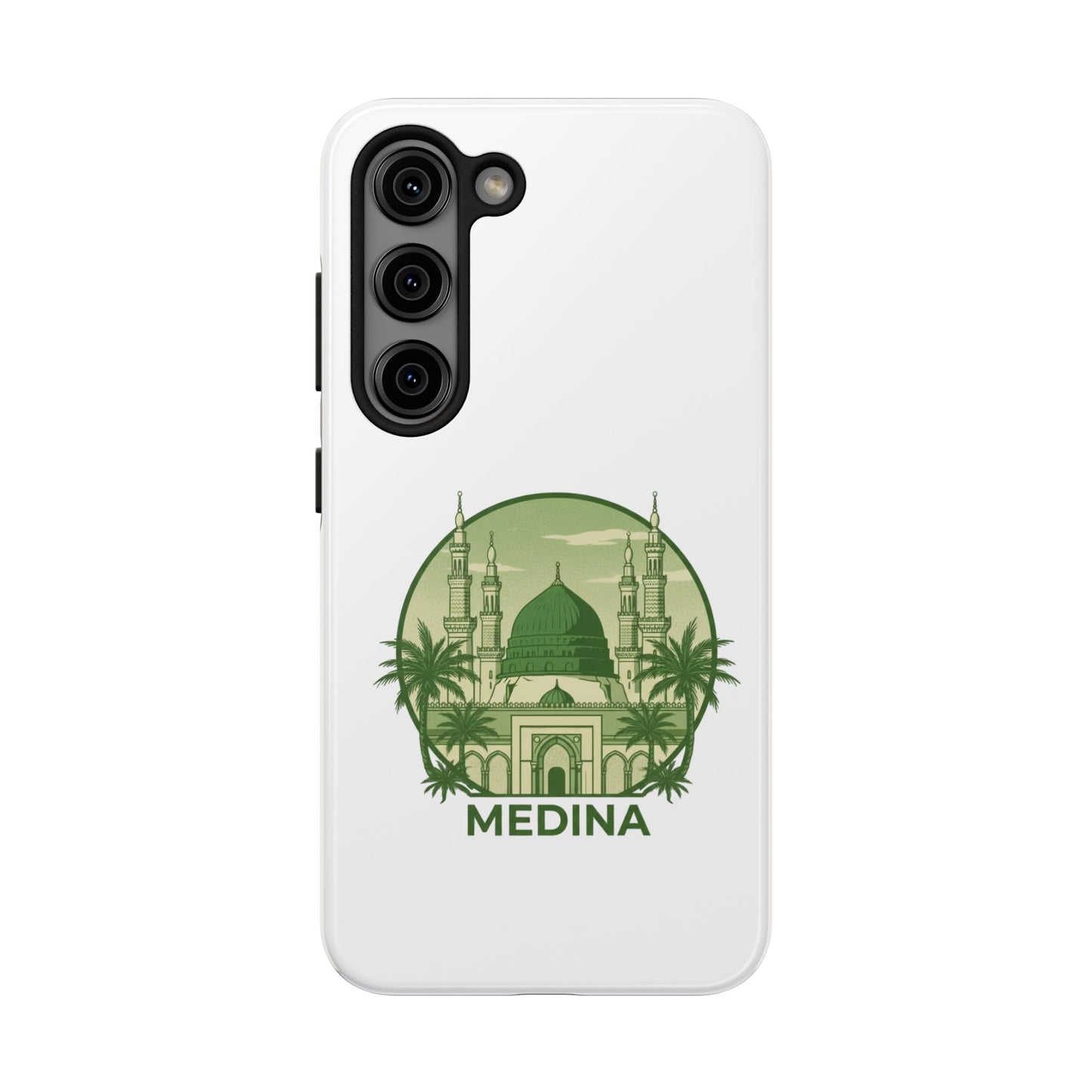 Medina Mosque Tough Phone Case – Islamic Landmark Green Phone Cover