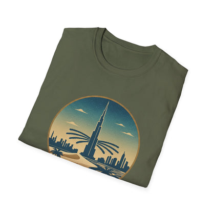 Dubai Skyline T-Shirt – Vintage Burj Khalifa Travel Tee