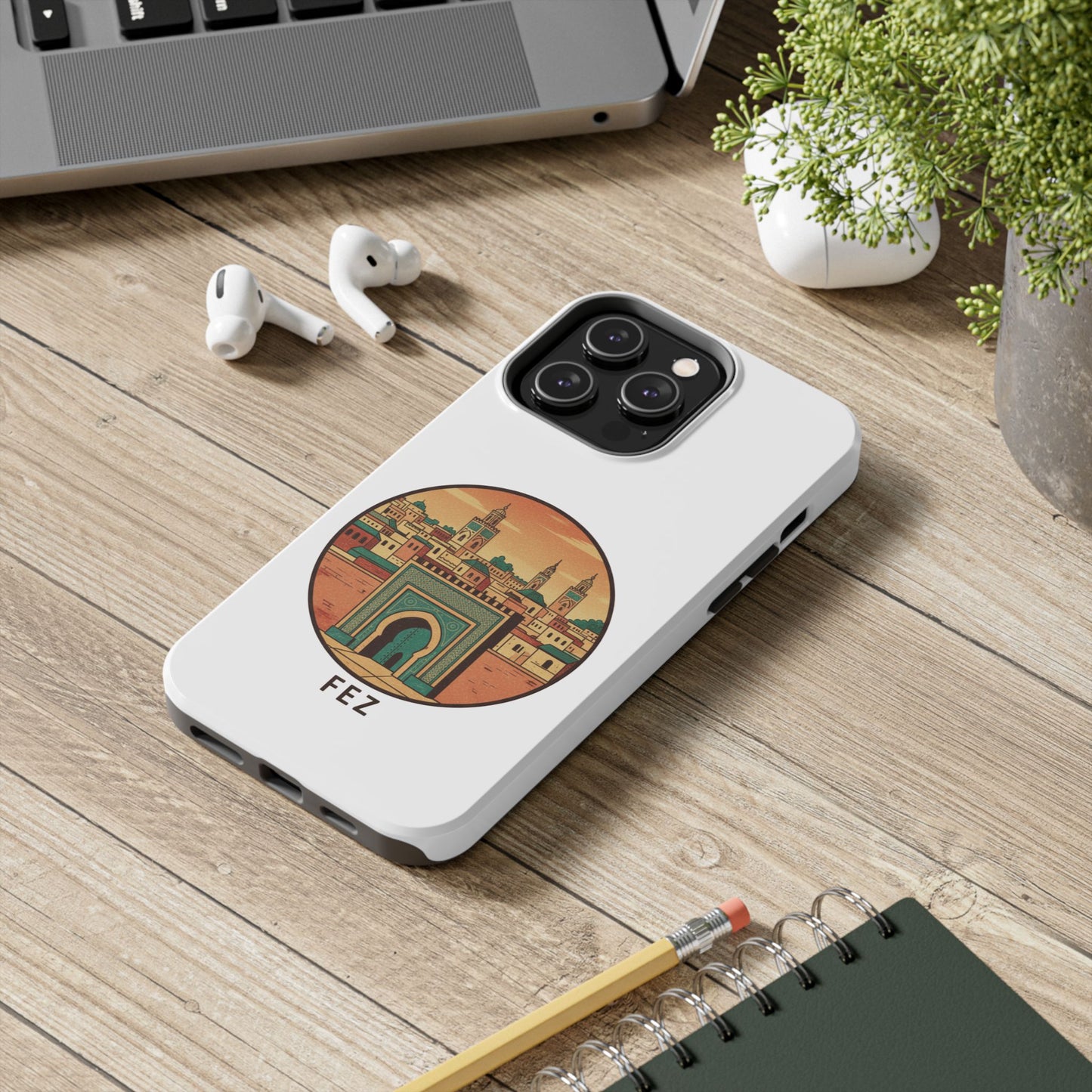 Étui de téléphone résistant Fez City — Étui de téléphone de voyage motif arche marocaine