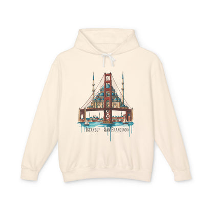 Istanbul × San Francisco Bridge Hoodie — Travel Cityscape Graphic Sweatshirt