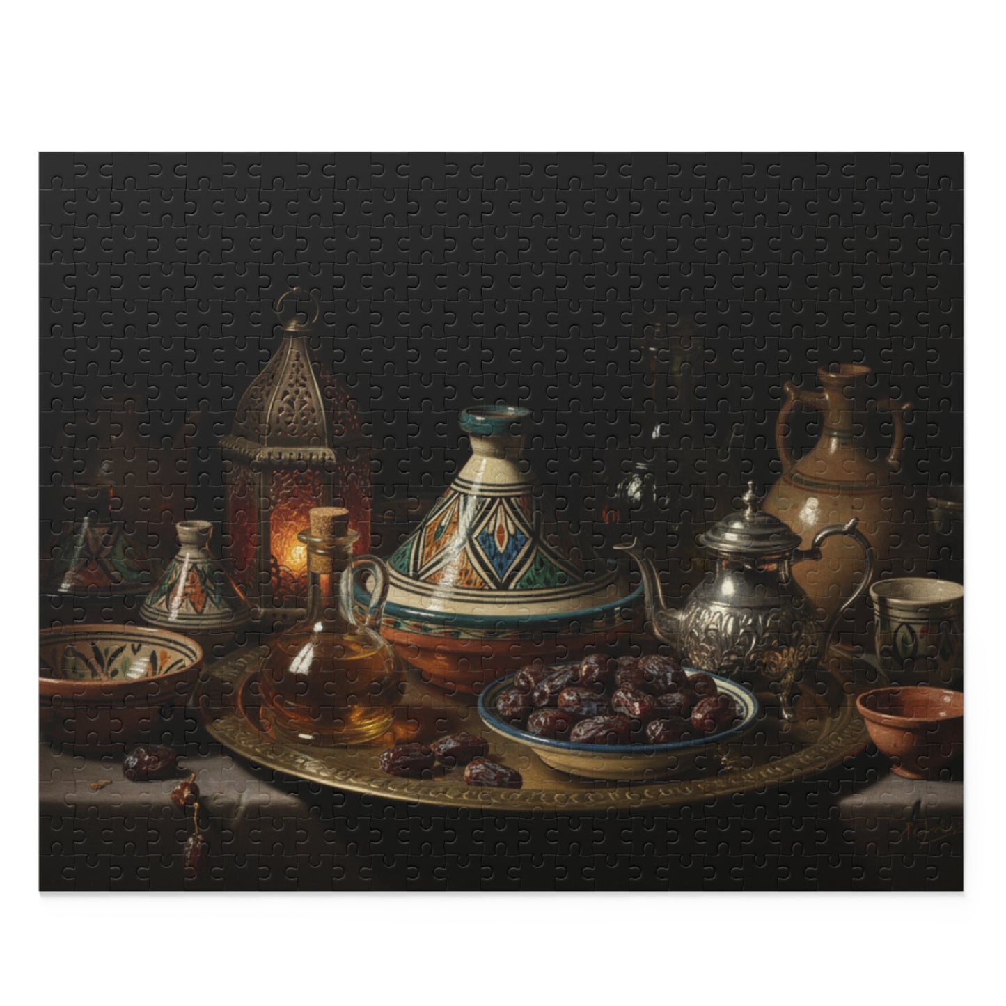 Moroccan Tea & Dates Jigsaw Puzzle — 500/252/120-Piece Still Life Puzzle
