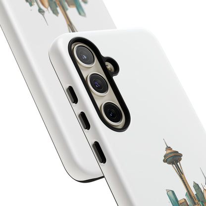 Coque de téléphone résistante Doha x Seattle Skyline — Protection pour téléphone inspirée de la ville