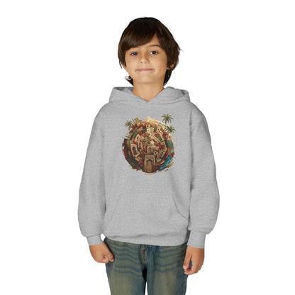 Youth Hoodie — Tropical Mini World Graphic Pullover