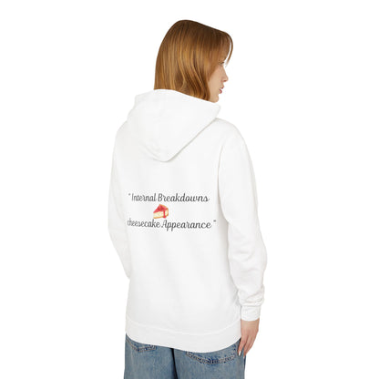 Lightweight Hoodie — “Internal Breakdowns, cheesecake Appearance” Back Print