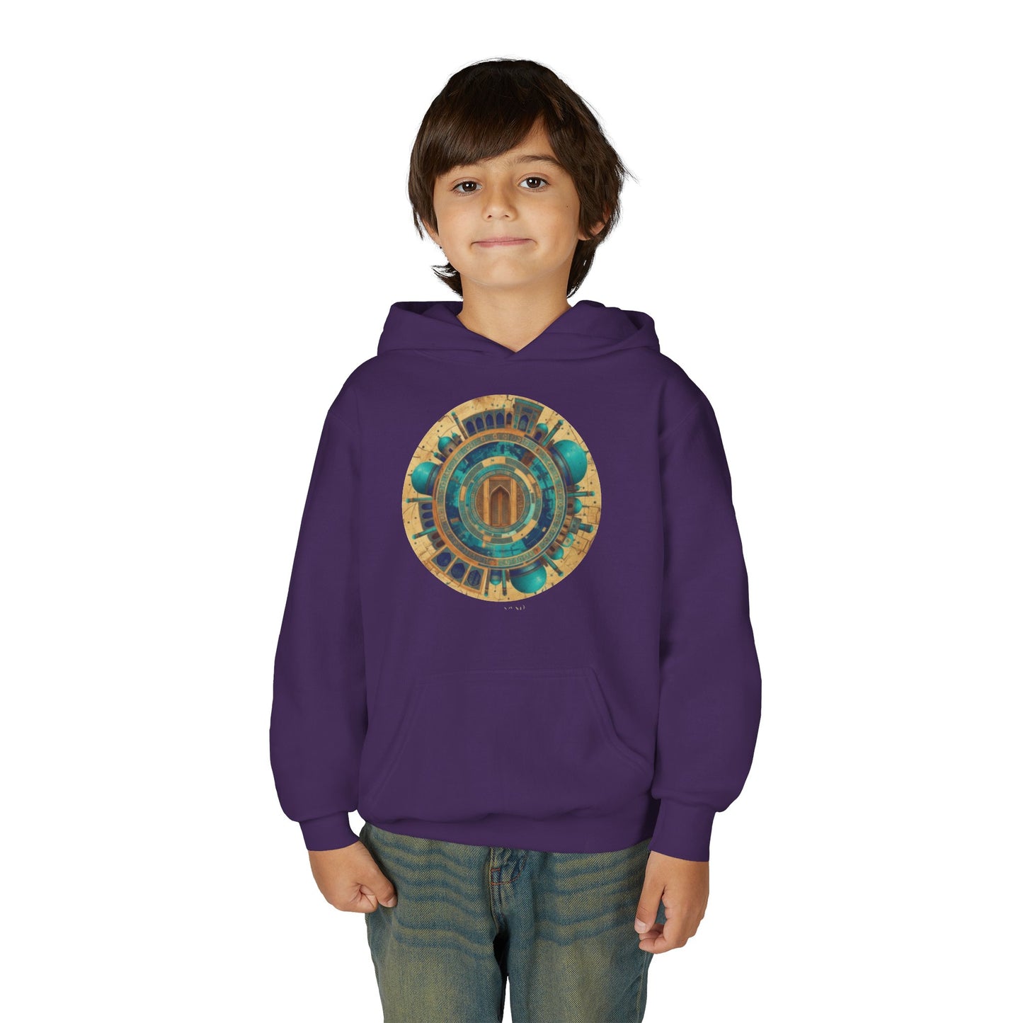 Youth Hoodie with Vintage Aztec Compass Graphic