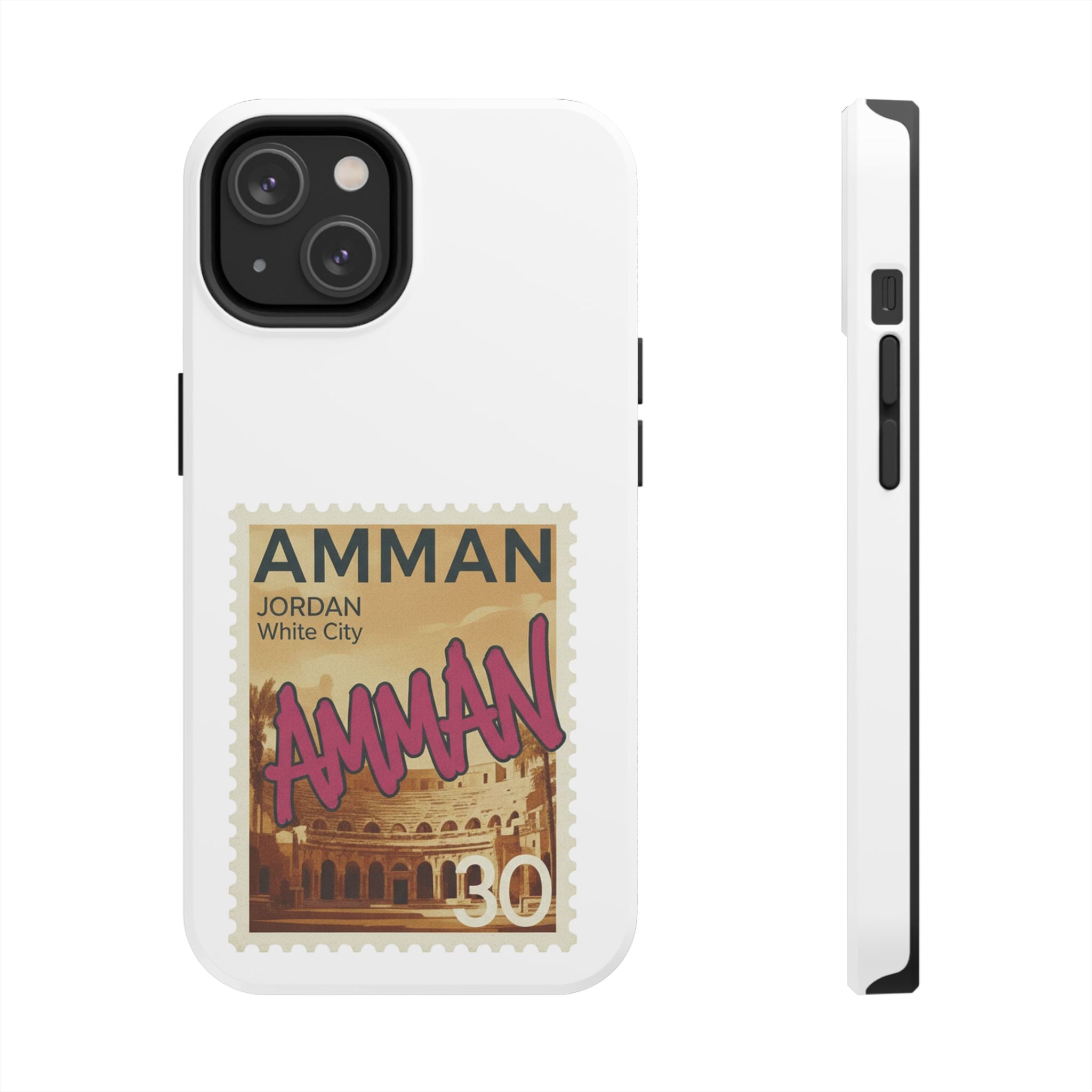 Amman Stamp Tough Phone Case — Jordan Travel Vintage Postage Design
