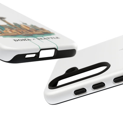 Coque de téléphone résistante Doha x Seattle Skyline — Protection pour téléphone inspirée de la ville