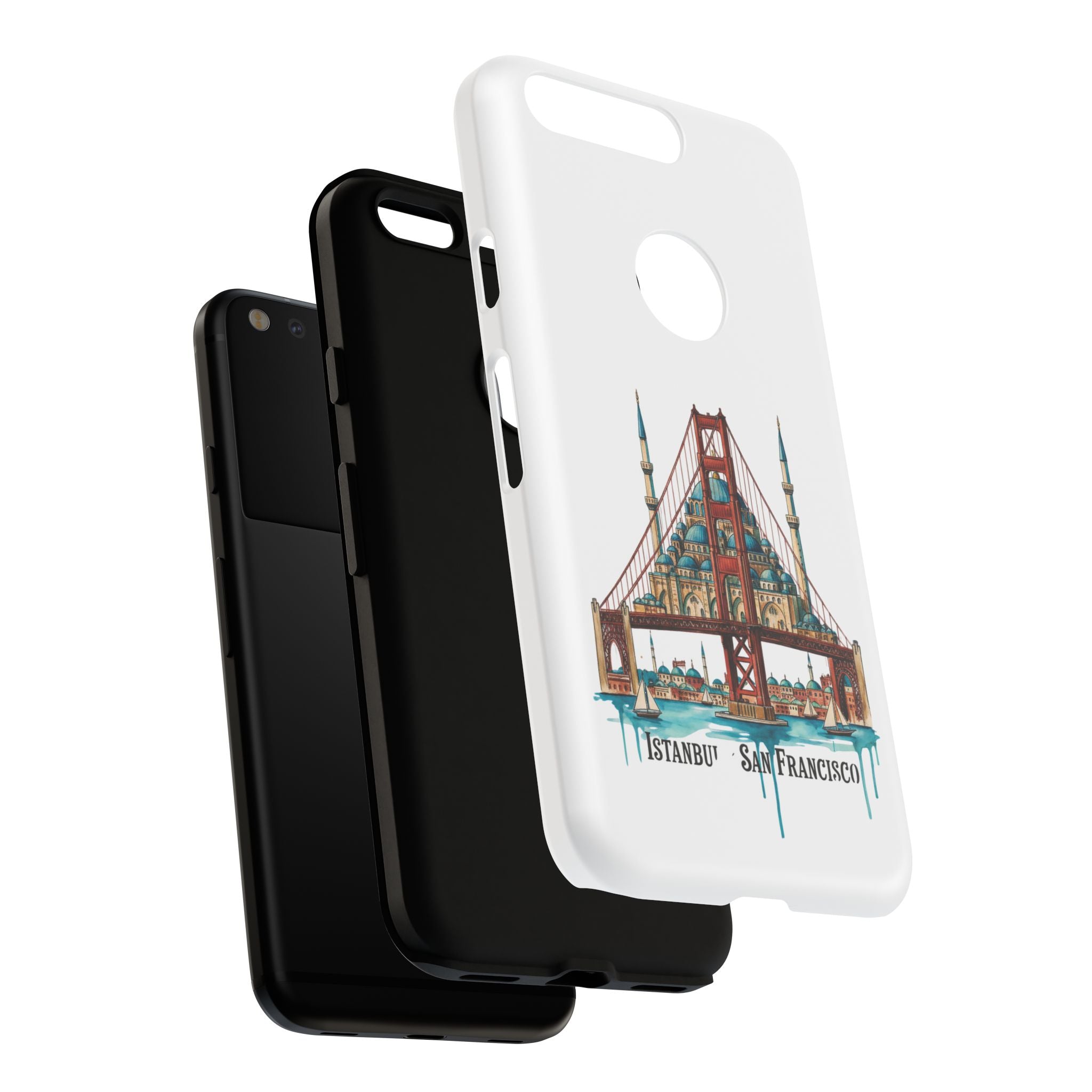 City Bridge Phone Case — Istanbul × San Francisco Illustrated Travel Design