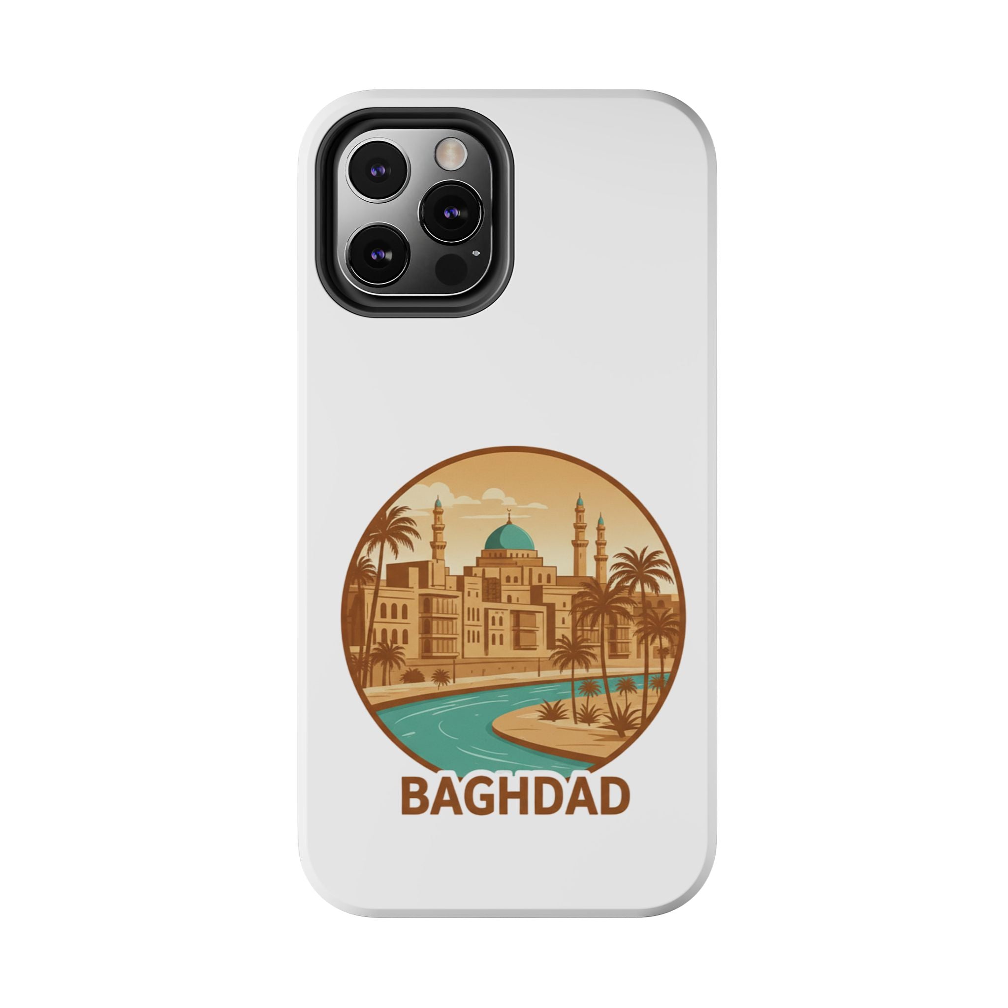 Baghdad Illustrated Tough Phone Case — Vintage Middle East Cityscape Protective Cover