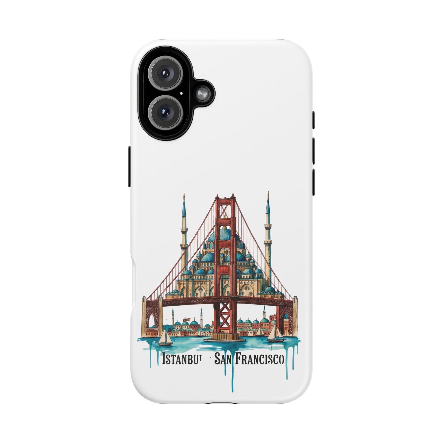 City Bridge Phone Case — Istanbul × San Francisco Illustrated Travel Design