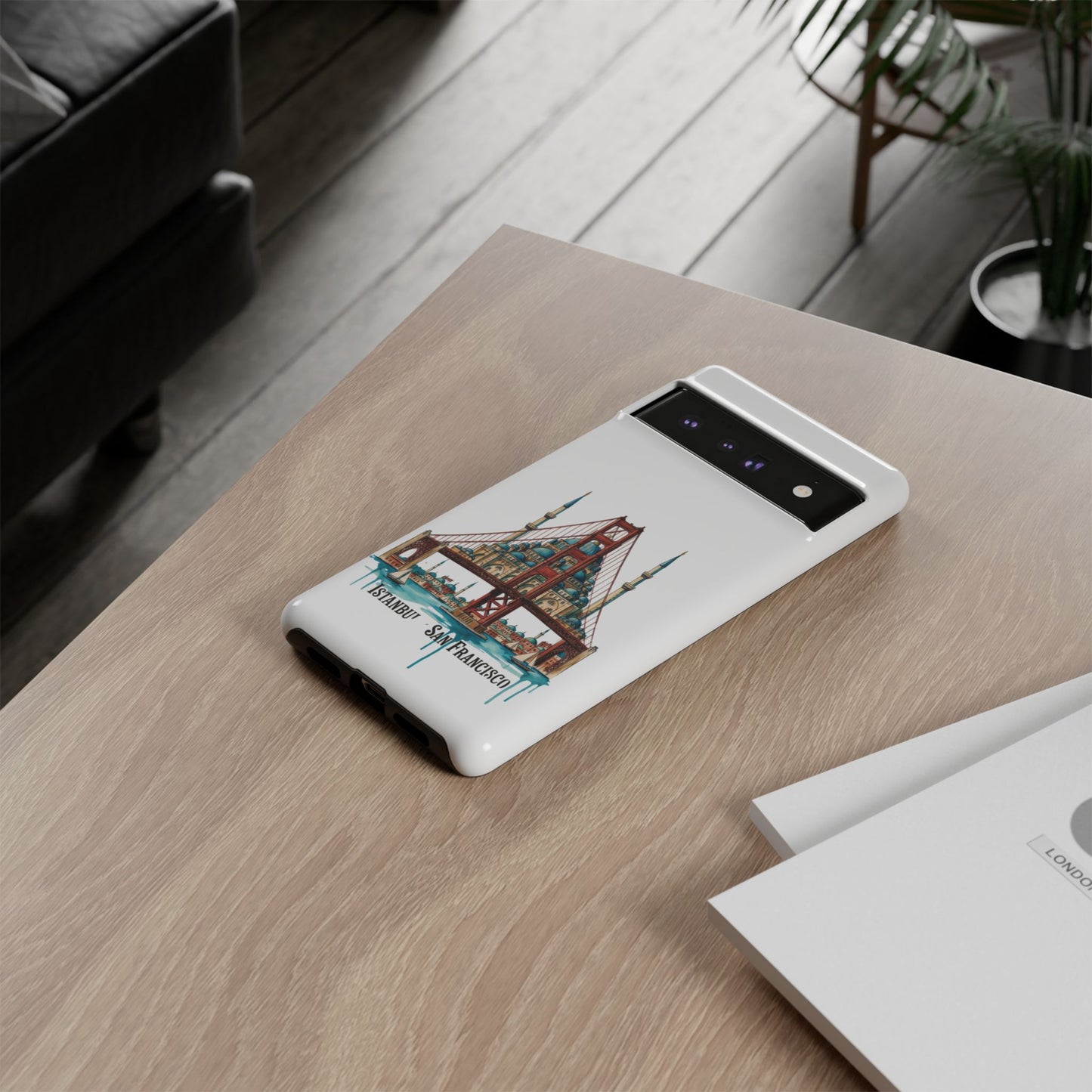 City Bridge Phone Case — Istanbul × San Francisco Illustrated Travel Design