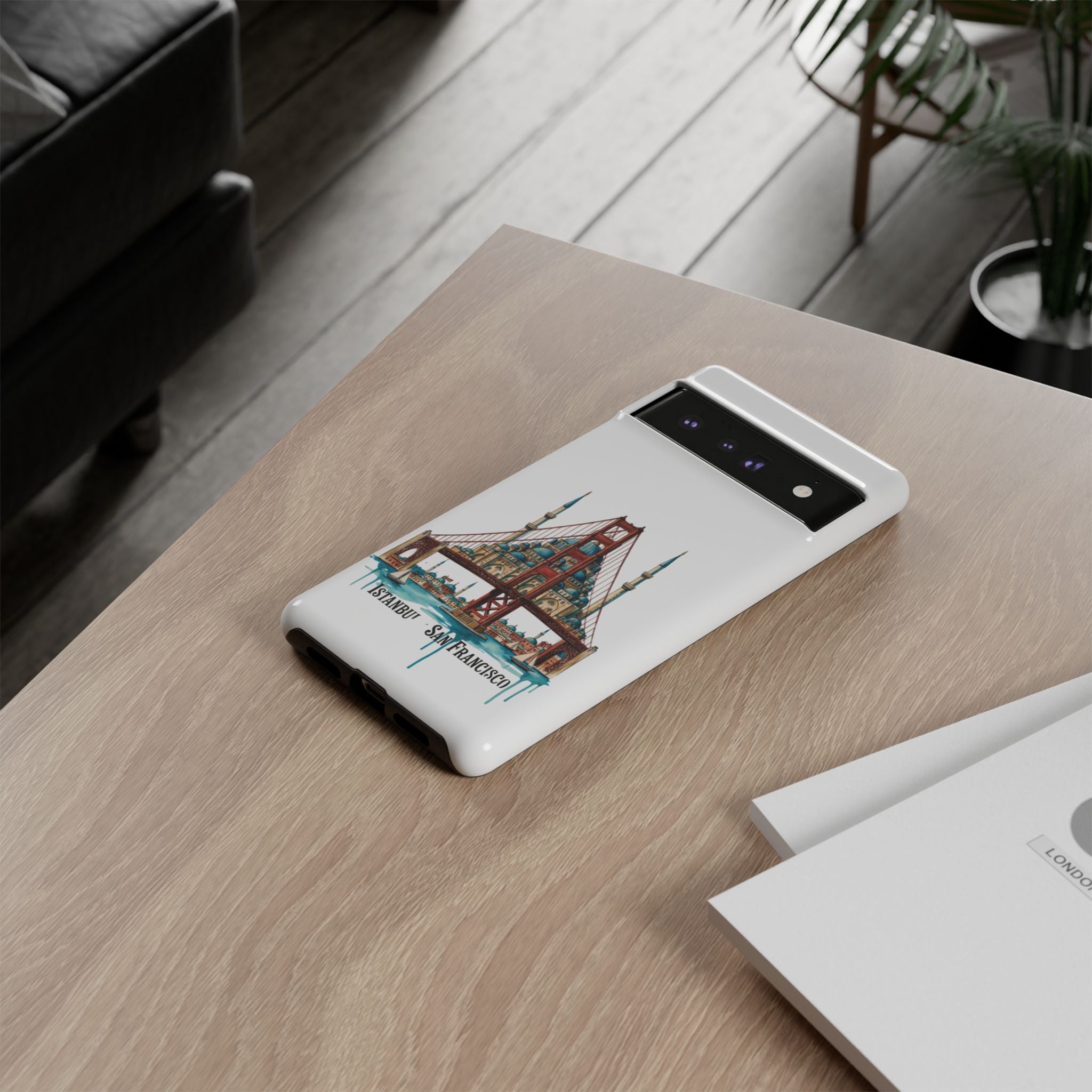 City Bridge Phone Case — Istanbul × San Francisco Illustrated Travel Design