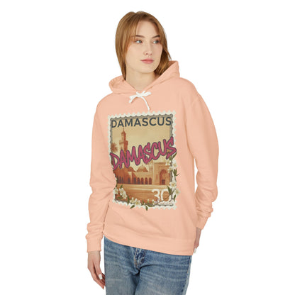 Damascus Vintage Postage Hoodie — Retro Travel Sweatshirt