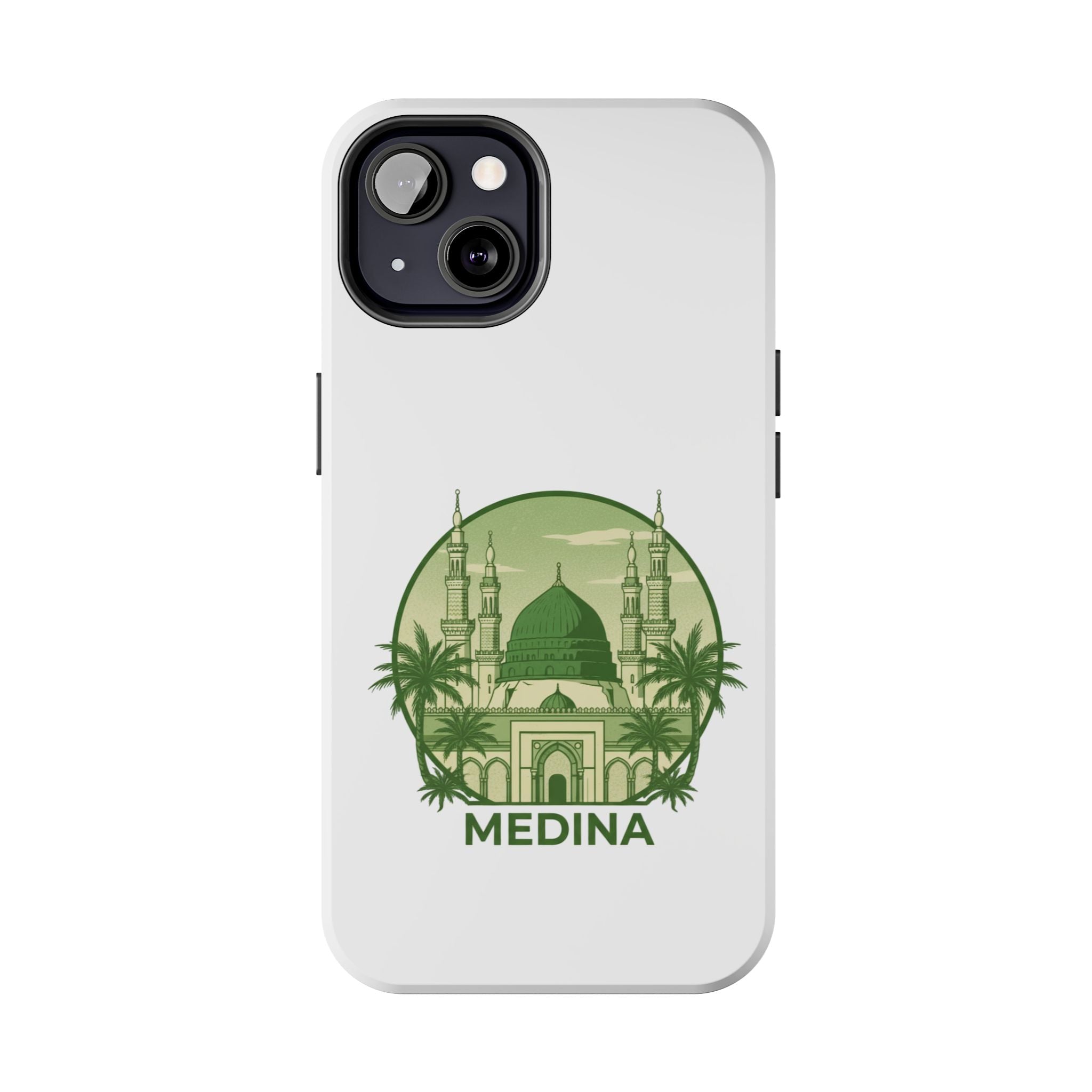 Medina Mosque Tough Phone Case – Islamic Landmark Green Phone Cover