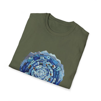 Blue Spiral Mandala T-Shirt — Abstract Ocean Vibe Graphic Tee