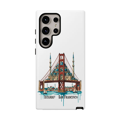 City Bridge Phone Case — Istanbul × San Francisco Illustrated Travel Design